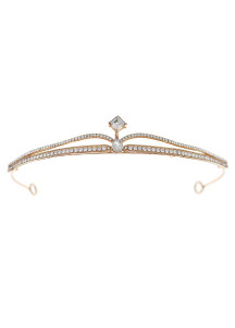 Elegant Hair Slide in Gold-Toned Metal with Sparkling Crystals