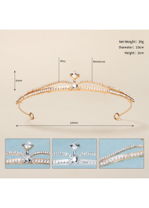 Serre-tête Elegante en Metal Dorado con Cristales Centelleantes