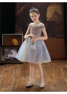 Sky Blue tulle Flower Girl Dress