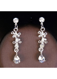 Sparkling Crystal Jewelry Set (Necklace + Earrings) - Glamorous Elegance