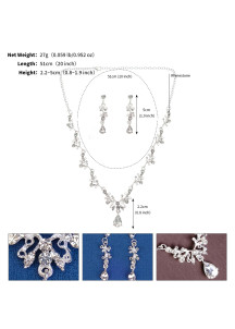 Sparkling Crystal Jewelry Set (Necklace + Earrings) - Glamorous Elegance