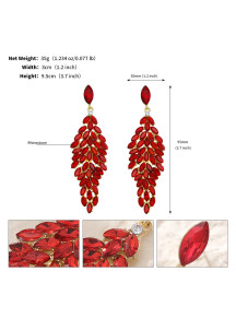 glamour pendants d'oreilles rehaussé de cristaux rouges chatoyants