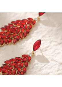 Dramatic Red Crystal Earrings - Glamorous Sophistication