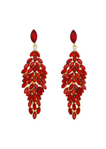 glamour pendants d'oreilles rehaussé de cristaux rouges chatoyants