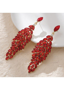 Dramatic Red Crystal Earrings - Glamorous Sophistication