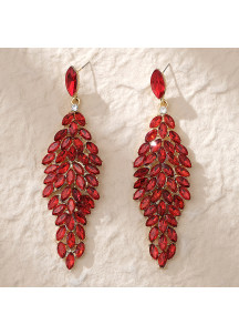 Dramatic Red Crystal Earrings - Glamorous Sophistication