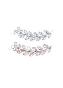 Crystal Leaf-Shaped Hairpin - Refined Elegance