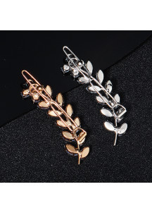 Crystal Leaf-Shaped Hairpin - Refined Elegance