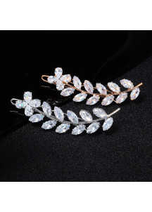 Crystal Leaf-Shaped Hairpin - Refined Elegance