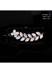 Crystal Leaf-Shaped Hairpin - Refined Elegance