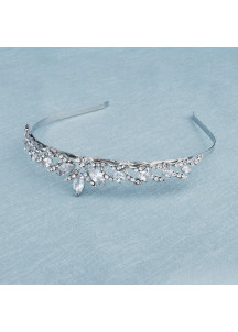 Festive Headband Tiara Adorned with Sparkling Crystals