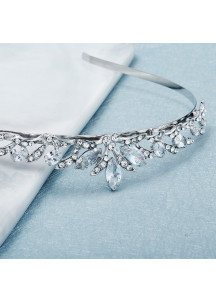 Festive Headband Tiara Adorned with Sparkling Crystals