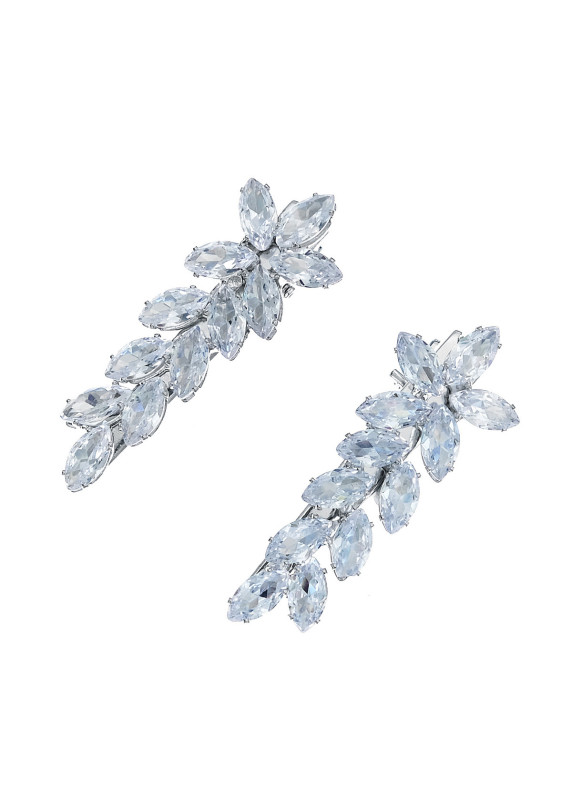 Sparkling Crystal Hairpin with Floral Motifs