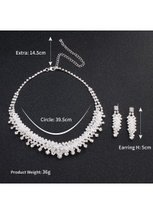 Dazzling sparkling crystal jewelry set (necklace + earrings)