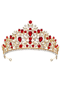 Elegant Tiara Adorned with Sparkling Crystals and Vibrant Precious Stones