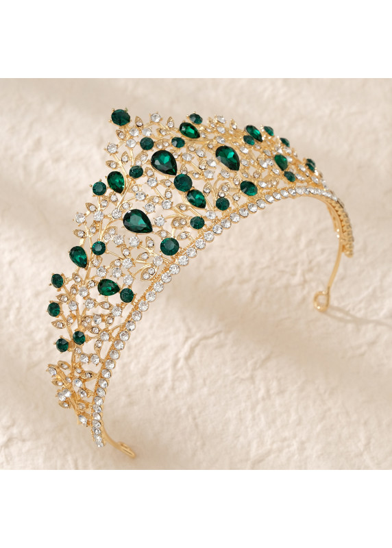 Elegant Tiara Adorned with Sparkling Crystals and Vibrant Precious Stones