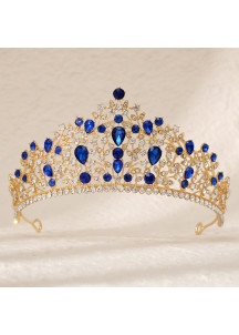 Elegant Tiara Adorned with Sparkling Crystals and Vibrant Precious Stones