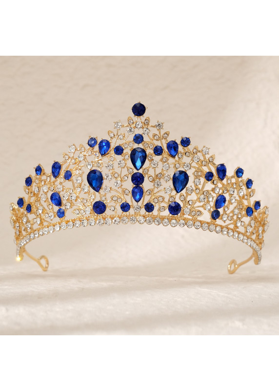 Elegant Tiara Adorned with Sparkling Crystals and Vibrant Precious Stones