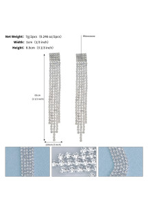 Pendientes de Cristal con Diseño de Flecos Suntuosos