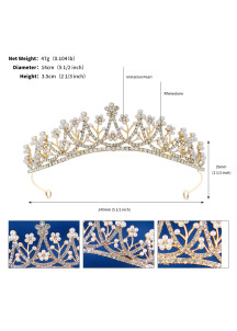 Magnificent Gold Tiara with Sparkling Crystals