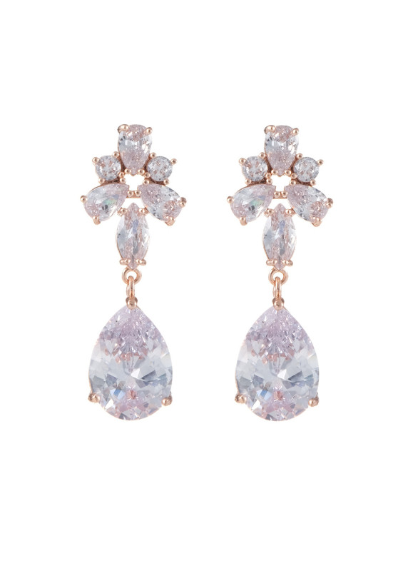 sublimes boucles d'oreilles alliant cristaux taillés et métal argenté