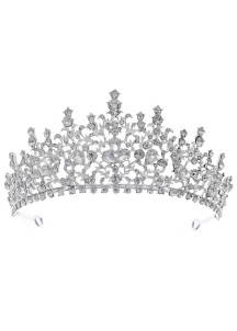 Dazzling Queen's Tiara for Evening Wear with Sparkling Crystals