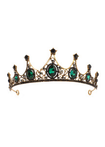 Evening Tiara with Green and Black Crystals, Fit for a Queen