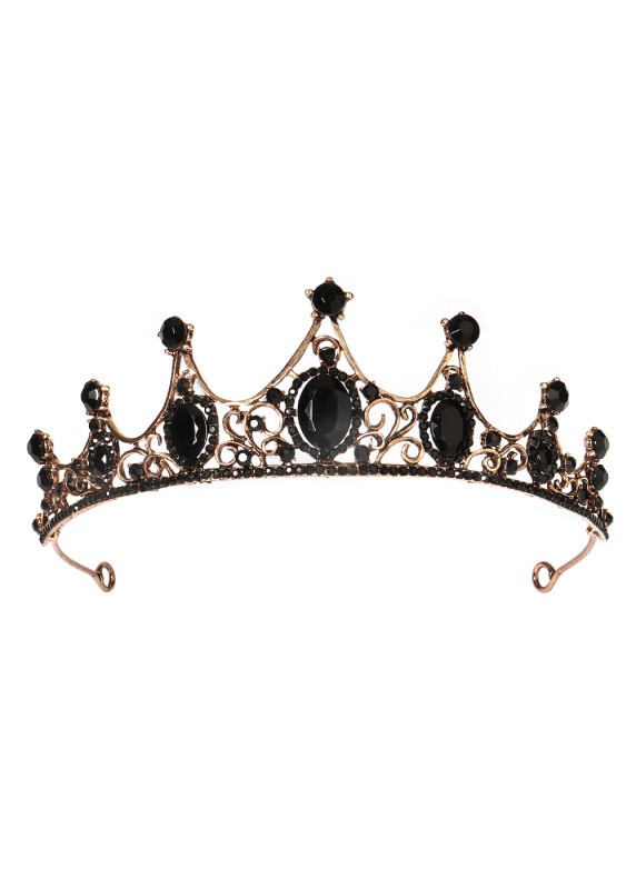 Evening Tiara with Green and Black Crystals, Fit for a Queen