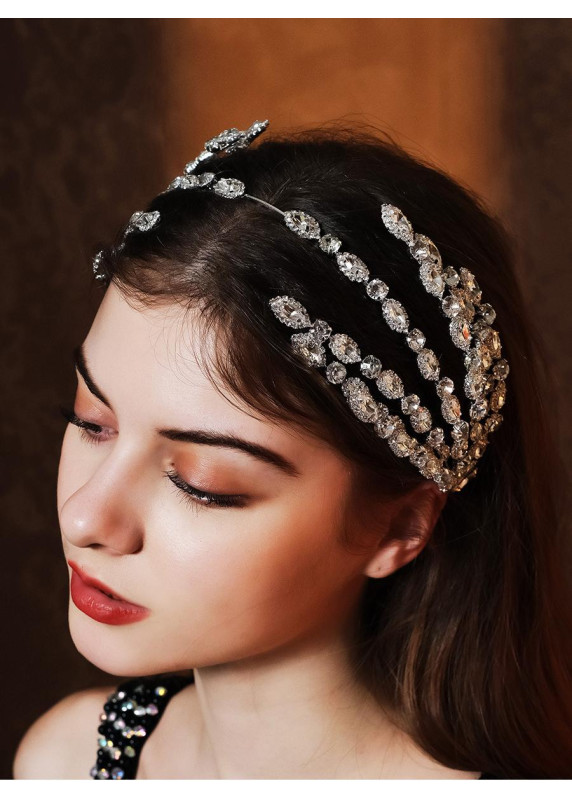 Bridal Headband Fit for a Beauty Queen, Adorned with Sparkling Crystals