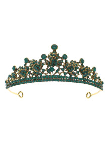 Evening Tiara Adorned with Dazzling Green Stones, Inspired by the Forest