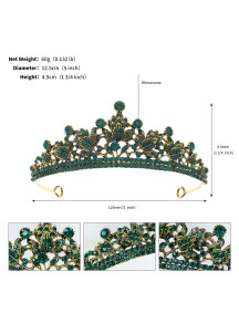 Diadema de Noche Ornada con Piedras Verdes Deslumbrantes, Inspirada en el Bosque