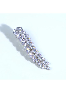 Sparkling Hairpin with Leaf-Shaped Precious Stones