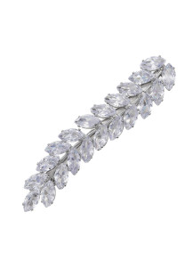 Sparkling Hairpin with Leaf-Shaped Precious Stones