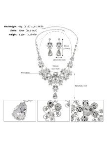 ensemble de bijoux mariée design baroque floral à cristaux scintillants