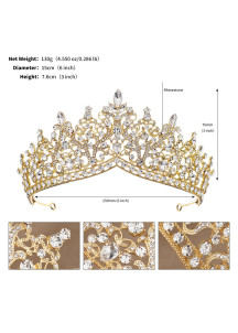 diadème de soirée design baroque à cristaux bleus