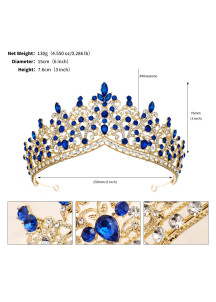 Evening Tiara: Baroque Design with Blue Crystals