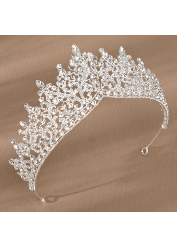 Evening Tiara: Baroque Design with Blue Crystals