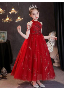 robe de fille d'honneur rose féerique en tulle vaporeux