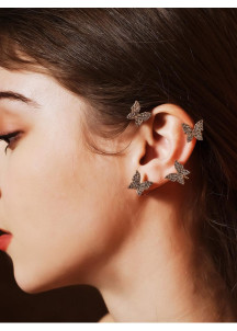 Pendientes Chic : Diseño de Mariposas Ornadas con Cristales Centelleantes (Un Par)