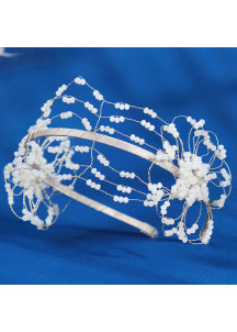 Bridal Headpiece with Sparkling Black Pearls (Without Veil)