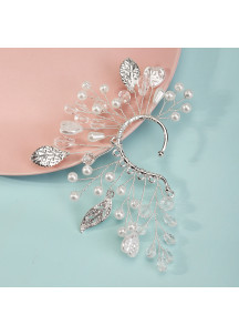 Silver Floral Ornament for the Bride with Pearls (Right)