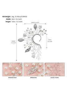 ornement floral pour la mariée en couleur argent avec perles (droit)