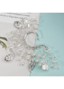 ornement floral pour la mariée en couleur argent avec perles (droit)