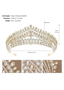 ensemble de bijoux mariée ornés de strass étincelants (diadème + collier + boucles d'oreilles)