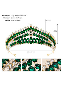 Diadema de Noche: Diseño Real Ornado con Strass Verdes Centelleantes