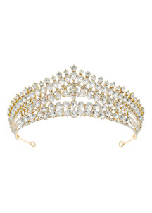 Evening Tiara: Royal Design with Sparkling Green Strass