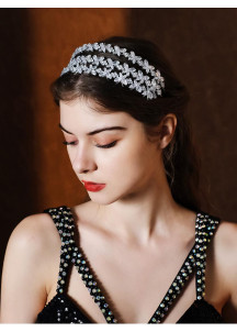 Bridal Headband with Sparkling Crystal Butterflies