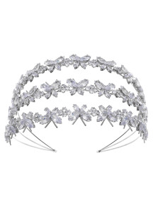 Bridal Headband with Sparkling Crystal Butterflies