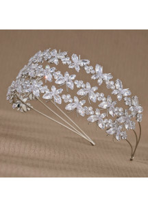 Bridal Headband with Sparkling Crystal Butterflies