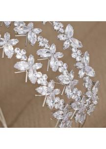 serre-tête de mariée avec papillons scintillants en cristal